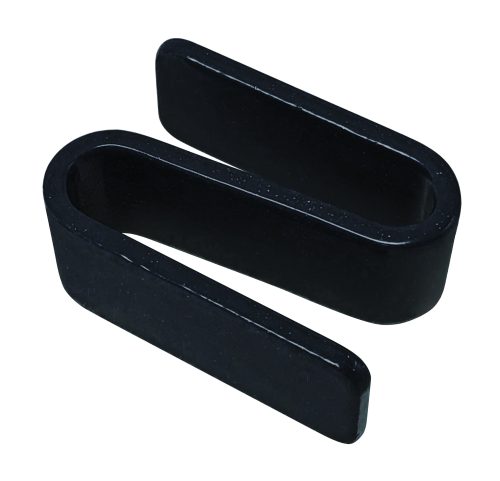 The Quantum S-Hooks set includes eight black S-shaped metal clamps with a smooth epoxy antimicrobial finish and two parallel arms linked by a curved middle section, displayed against a white background.