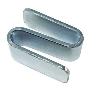 A sleek, metallic double-looped piece in an elongated S shape with a chrome-plated finish is shown on a white backdrop. Its smooth, reflective surface elegantly captures light, reminiscent of Quantum S-Hooks sold in packs of eight.