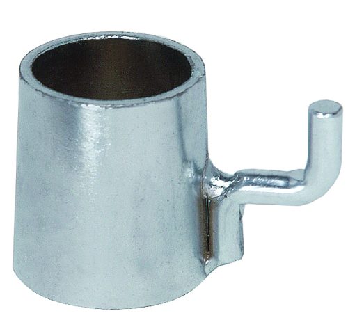 SCH1.jpg The Quantum Collar Hooks are 1/2 cup-shaped objects with a cylindrical body and a short, curved hook on the side. Made from shiny aluminum, they feature a metallic finish, are NSF certified, and come in packs of four.