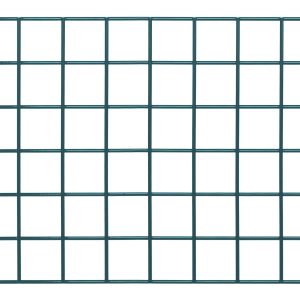 The Quantum Store Grid Panel is a 30W x 18H rectangular structure with square compartments, featuring a green epoxy antimicrobial finish and set against a plain white background. Mounting brackets are not included.