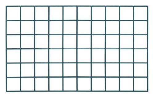 The Quantum Store Grid Panel is a 30W x 18H rectangular structure with square compartments, featuring a green epoxy antimicrobial finish and set against a plain white background. Mounting brackets are not included.