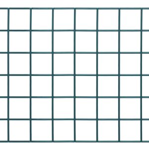 The Quantum Store Grid Panel, measuring 36W x 18H, has a green epoxy antimicrobial finish with dark green lines forming evenly spaced squares on a white background.
