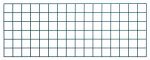 The Quantum Store Grid Panel, measuring 48W x 18H, features dark green lines on a white background and boasts a green epoxy antimicrobial finish, offering both durability and style. Note: Mounting brackets not included.