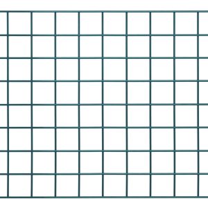 The Quantum Store Grid Panel, measuring 36W x 24H with a green epoxy antimicrobial finish, features an evenly spaced grid of horizontal and vertical green lines on a white background but does not include NSF mounting brackets.