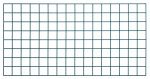 The Quantum Store Grid Panel, measuring 48W x 24H, has a green epoxy antimicrobial finish and NSF certification. It features a simple, uniform pattern of small square cells with evenly spaced dark horizontal and vertical lines on a white background.