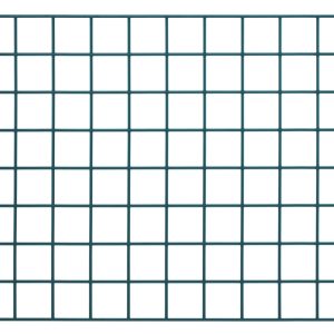 The Quantum Store Grid Panel, measuring 48W x 24H, has a green epoxy antimicrobial finish and NSF certification. It features a simple, uniform pattern of small square cells with evenly spaced dark horizontal and vertical lines on a white background.