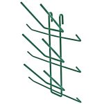 The Quantum Store Grid Bottle Drying Rack has a green epoxy antimicrobial finish, six bottle capacity, wall-mounted metal design with angled hooks, and NSF certification for efficient and clean organization.