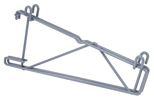 SG-CD14GY.jpg The Quantum Store Grid Shelf Support Bracket, Double, designed for 14W shelves, features a triangular frame with durable wire construction, parallel bars, and angled supports. Its gray epoxy antimicrobial finish ensures hygiene while securely holding and maneuvering objects.
