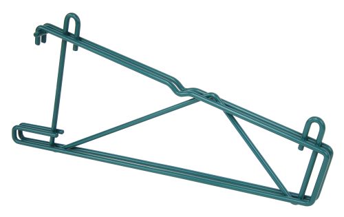 The Quantum Store Grid Shelf Support Bracket, designed for 14W shelves, features a green epoxy antimicrobial finish. NSF-certified with hooks for wall mounting, its perfect for organizing items and ensuring both style and hygiene in your space.