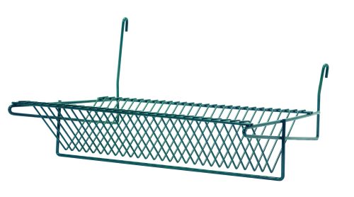 `offset rack (R.hook higher) The Quantum Store Grid Slanted Lid/Tray Drying Rack is a green epoxy antimicrobial finished unit sized 20-1/2W x 13-3/4D x 10-1/2H. Featuring a slanted rack with two hooks, its perfect for organizing small items.