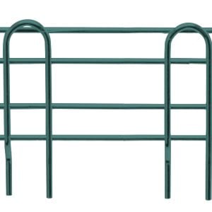 The Quantum Side Ledge, measuring 12D x 4H, features a green epoxy antimicrobial finish. This trellis includes two horizontal loops and three vertical supports, optimized for supporting garden plants and perfect for side ledge placement.