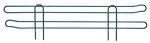 The Quantum Side Ledge is a green metal plant support, measuring 18D x 4H, with two rounded loops and long horizontal bars. Its green epoxy antimicrobial finish ensures durability, while the side ledge provides extra stability for effective plant shaping in any garden.