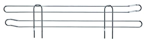 SL21.jpg The Quantum Side Ledge, a 21D x 4H metal oven rack with a chrome-plated finish, features two horizontal bars with curved ends and a side ledge for securely supporting trays or dishes.