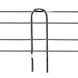 The Quantum Side Ledge is a 24D x 4H wire rack with a simple, minimalistic design featuring two long horizontal bars, multiple vertical supports, and a shiny chrome plated finish. Its perfect for shelving or organization due to its added versatility.
