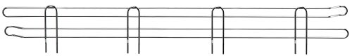 The Quantum Side Ledge, measuring 30D x 4H, is crafted from 304 stainless steel with two parallel rods linked by vertical loops resembling a minimalist rack. It features a side ledge and is set against a plain white background.