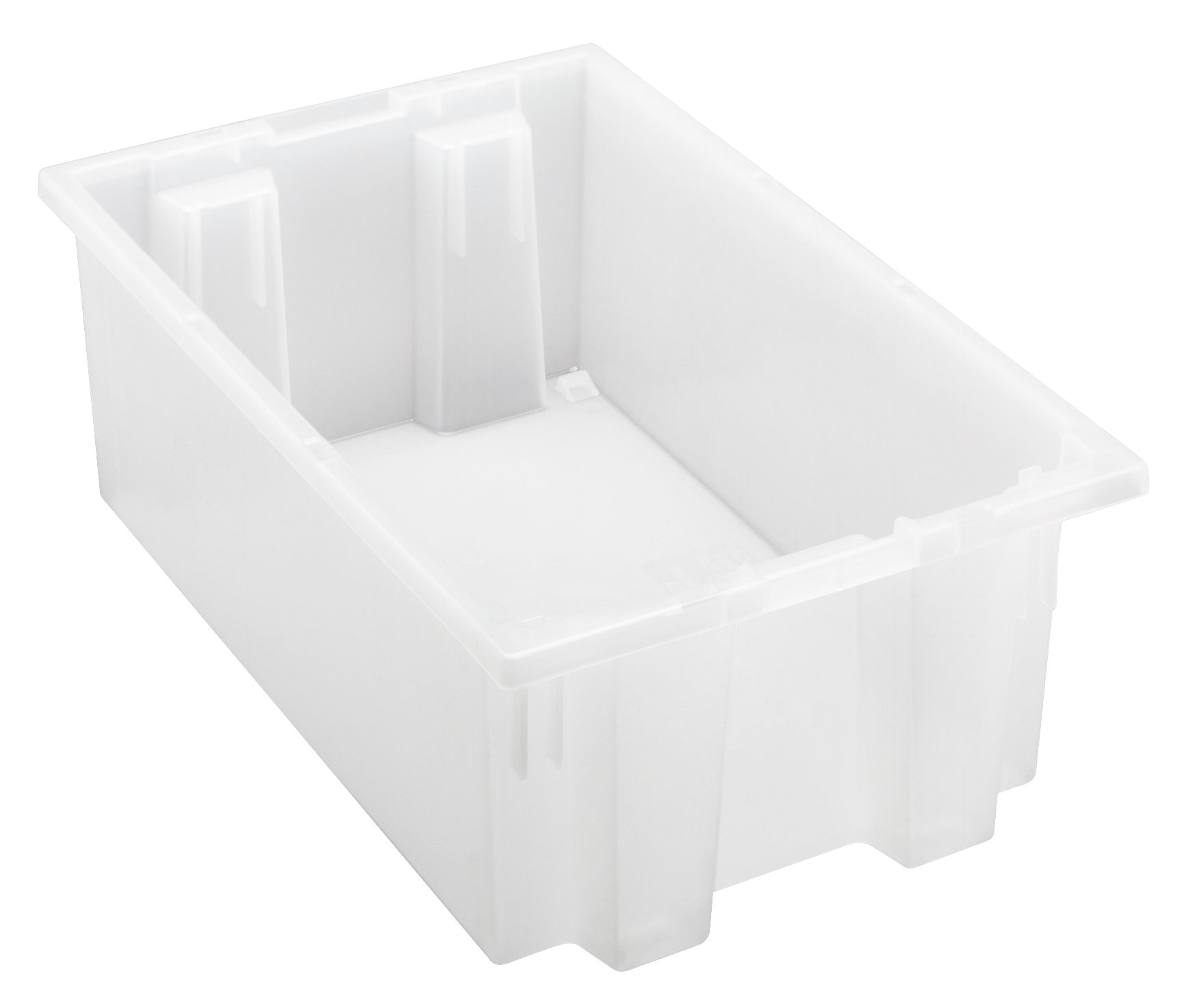 Quantum Stack And Nest Tote, Heavy Duty, 0.50 Cu. Ft., Clear (Priced Per Each, 6 Each Per Carton)