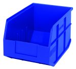 The Quantum Stackable Shelf Bin, measuring 12W x 8-1/4D x 7H and made of blue polypropylene, features an open front for easy access and ribbed sides for added strength. Autoclavable up to 250°F, it’s a reliable USA-made storage solution.