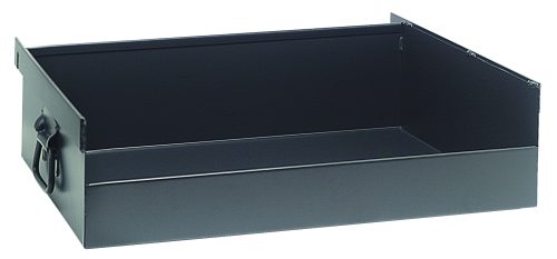 TT-CT9.jpg The Quantum Removable Tray Truck Tray is a black steel, rectangular storage box with a side handle and closed front, measuring 36W x 9D x 3H. Its ideal for organizing and can fit the Removable Tray Truck if necessary.