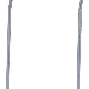 The Quantum U-Handle, a gray metal walker with a 21W x 32H frame and improved grip, stands against a white backdrop, featuring a gray epoxy antimicrobial finish for added protection and hygiene.
