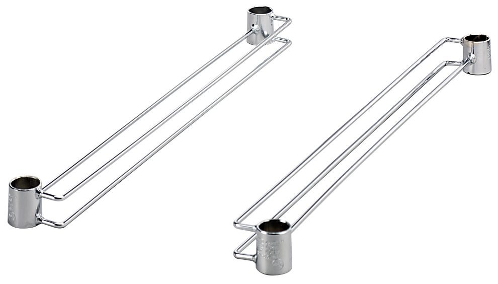 Pair of chrome wire bin slides for 24 inch wire shelves