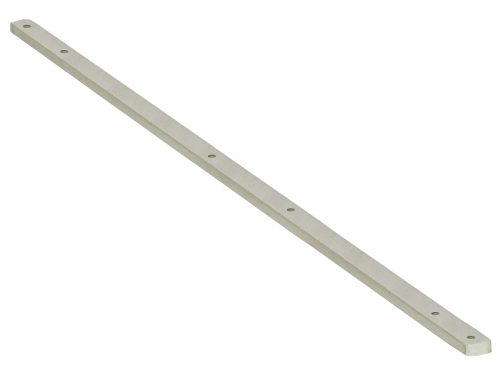The Quantum Partition Wall Bar, compatible with double-sided kits for caster mounting, is diagonally positioned against a plain white background, featuring evenly spaced holes along its length.