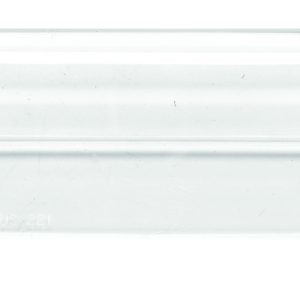 The Quantum Clear Window for QUS221, priced per each and packaged 12 per carton, is a clear, rectangular plastic piece with a slightly raised horizontal ridge near the top and two small side indents. It features a smooth, slightly reflective surface.