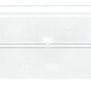 The Quantum Clear Window for QUS250 is a transparent rectangular plastic cover with subtle notches, ridges, a slightly textured surface, and a centered horizontal line. Sold individually; comes with 6 per carton.
