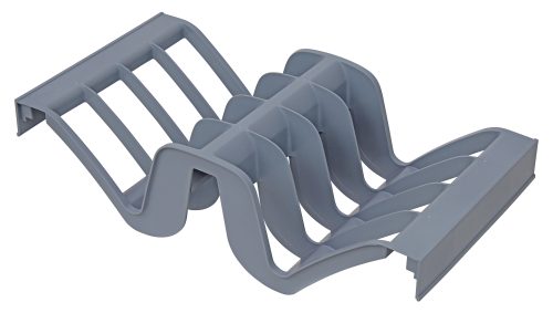 The Millenia Waved Drying Rack Section, measuring 12W x 24D, features a gray finish and an innovative wavy design with (8) slots. Made of heavy-duty polypropylene in the USA, it efficiently organizes documents or papers.