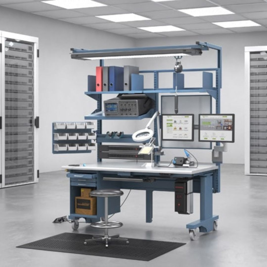 Industrial workbench and packing station for automotive parts department