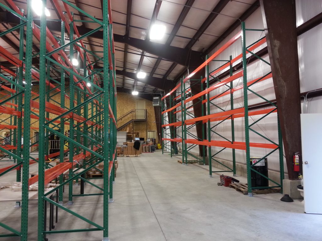 Pallet rack aisle in an MH-USA warehouse project used for pallet truck aisle clearance planning