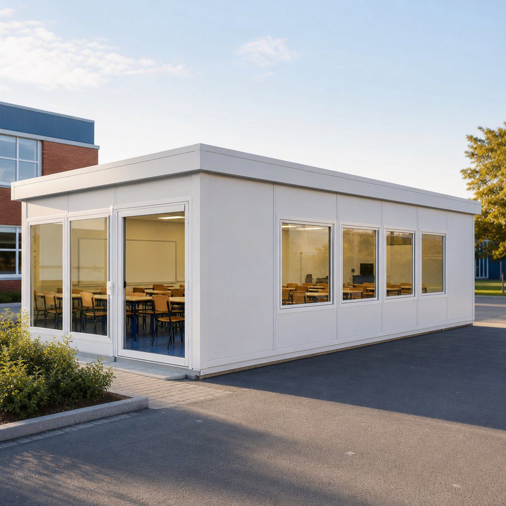 Modular classroom building used as supplemental education and training space