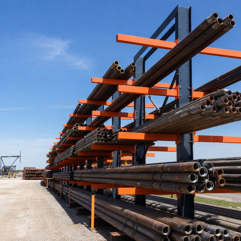 Cantilever rack for pipe and long material storage
