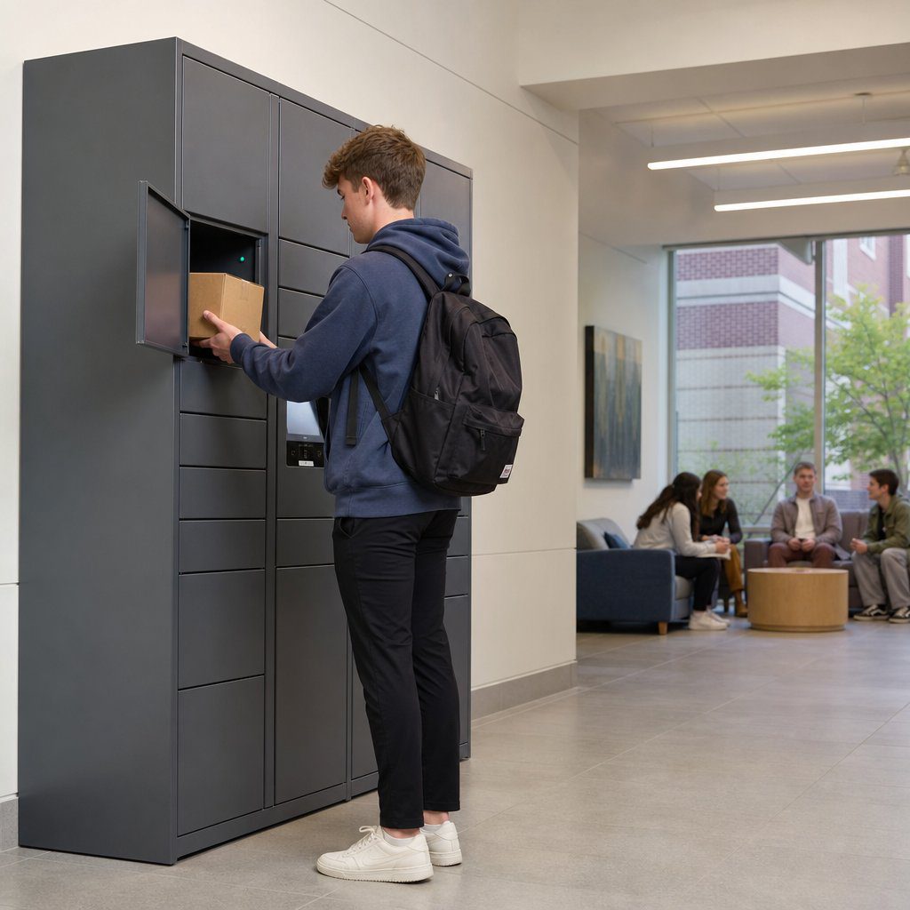 Touchless parcel lockers for universities