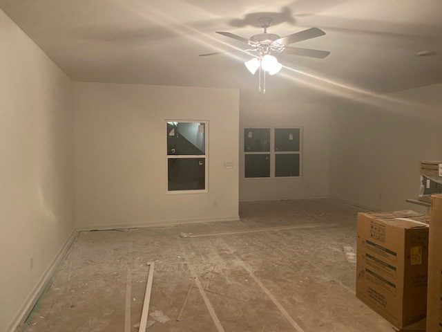 Empty Tecovas back-of-house room before the mobile shelving system was installed
