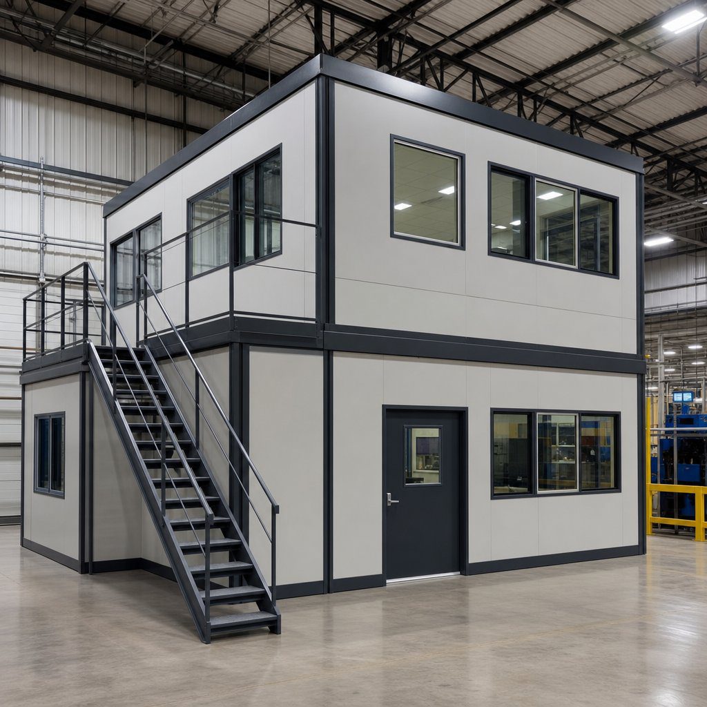 Mezzanine platform for mining warehouse operations