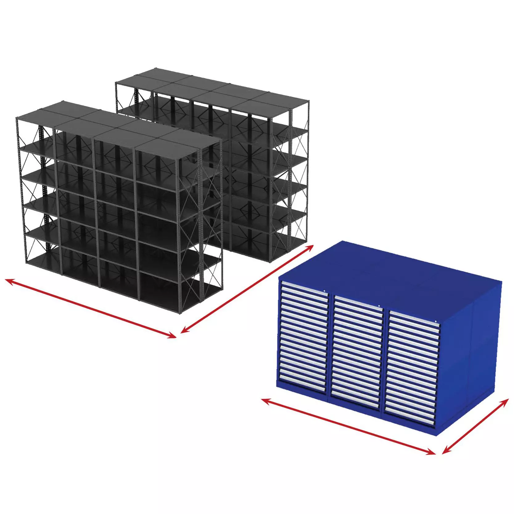 Borroughs modular drawer cabinet for automotive small parts