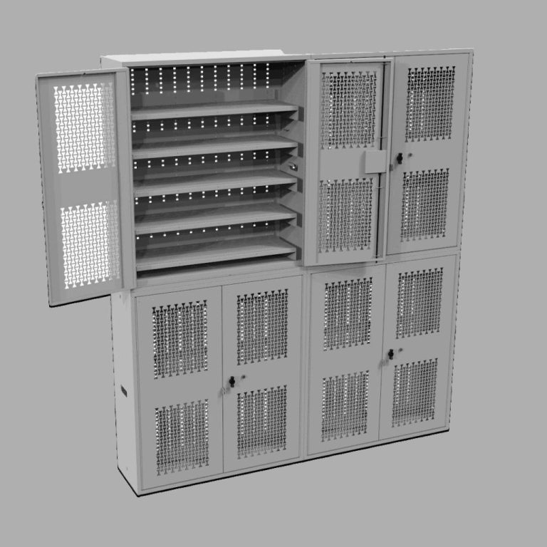 Dasco swing-gate weapon racks in group