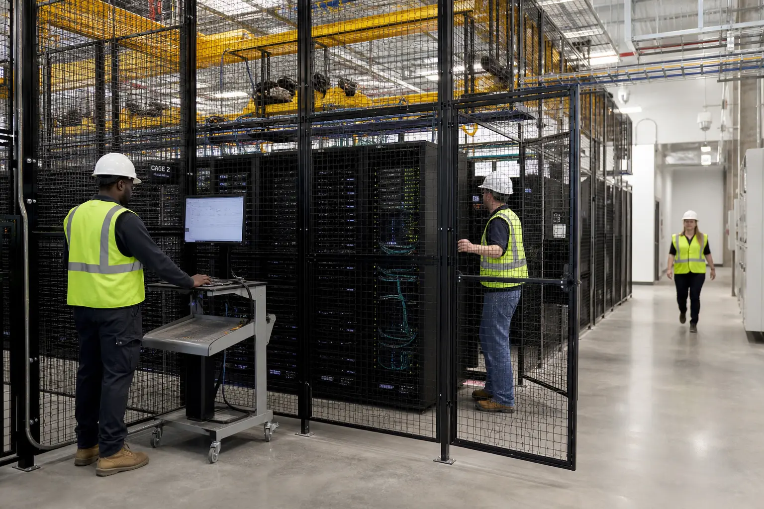 Data Center Colocation Cage With Server Racks - professional view 3