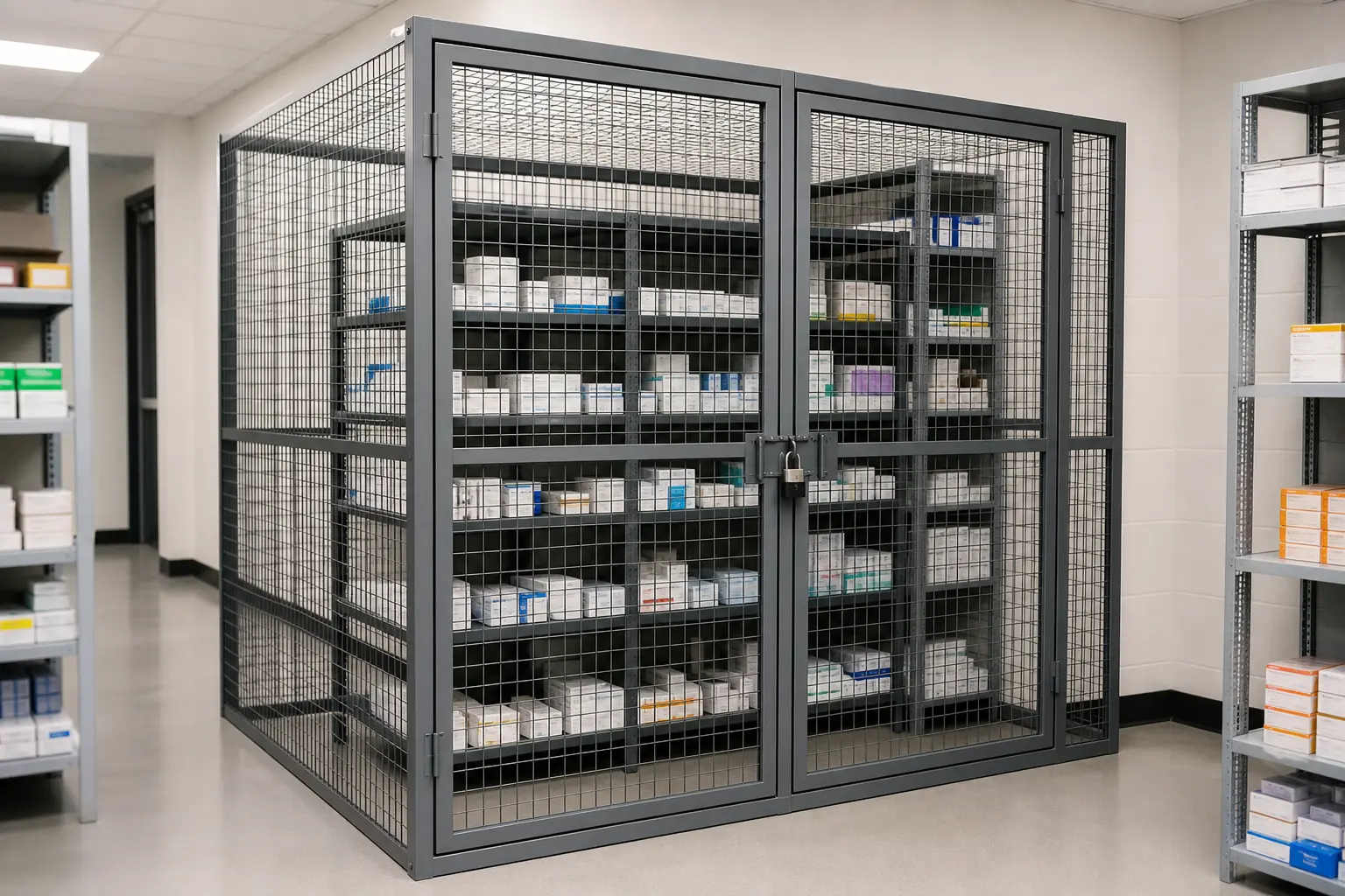 DEA Drug St or age Cages — Pharmaceutical Security Enclosures