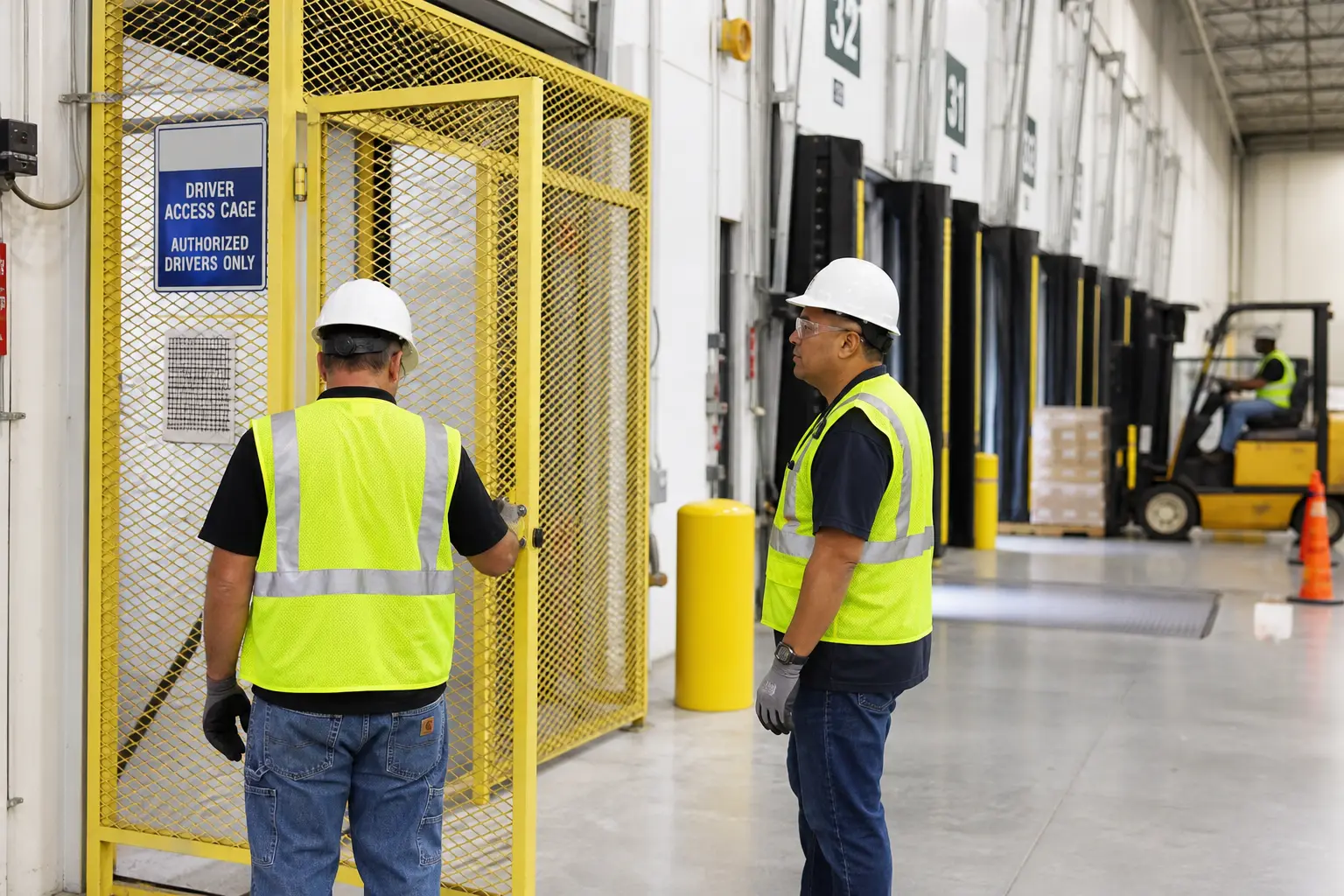 Driver Access Cage At Loading Dock Warehouse - professional view 3
