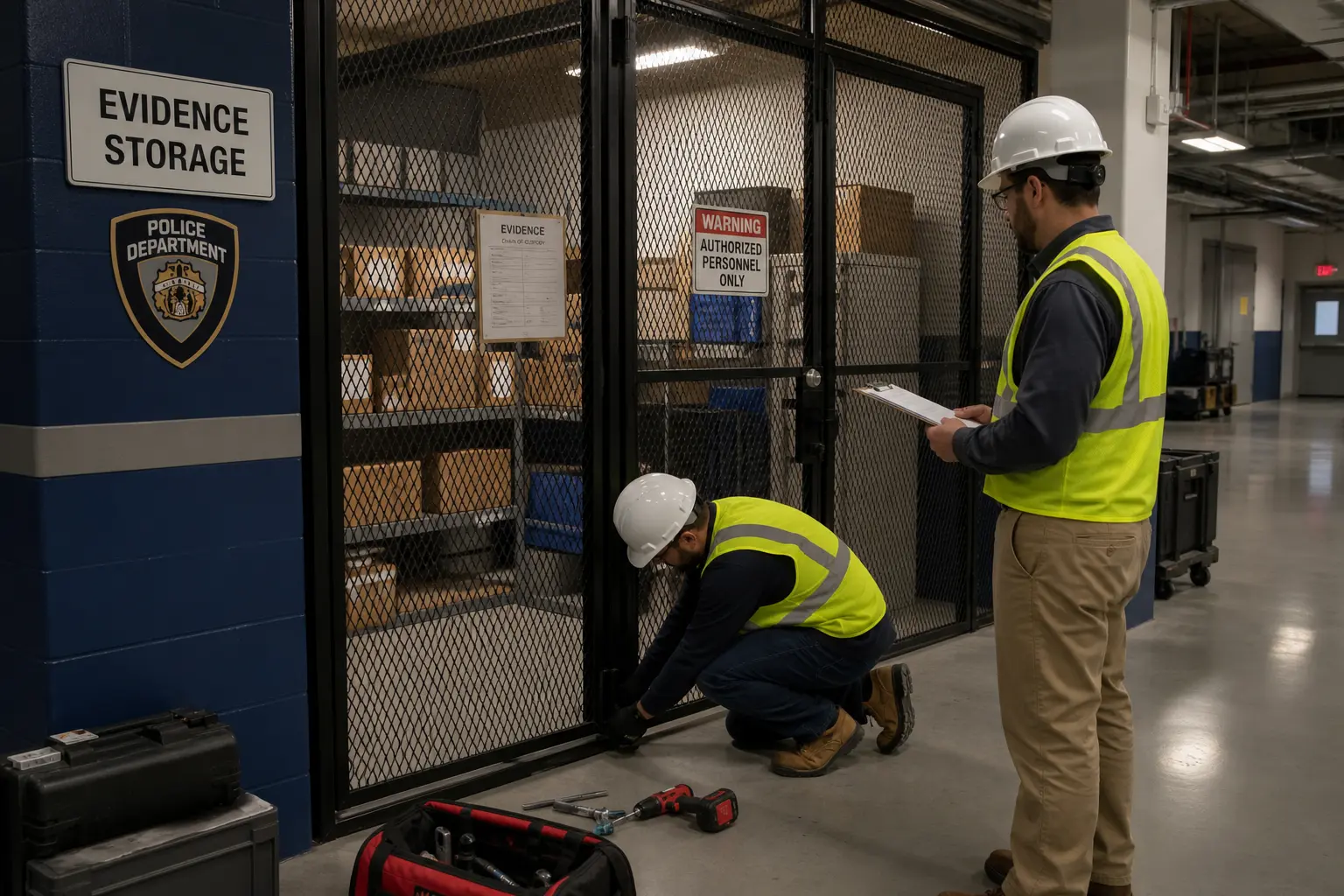 Law Enforcement Evidence Storage Cage In Police Facility - professional view 3