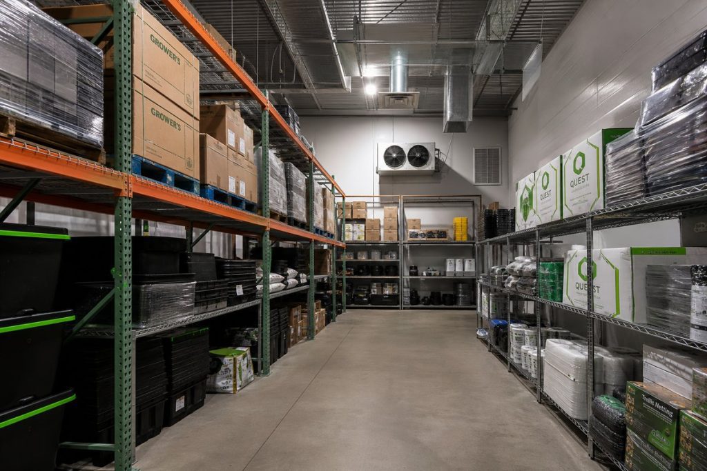 Cannabis storage facility with specialized pallet rack systems
