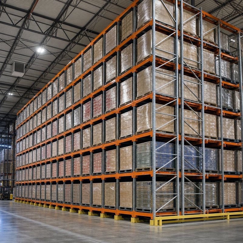 2-deep push-back pallet rack configuration
