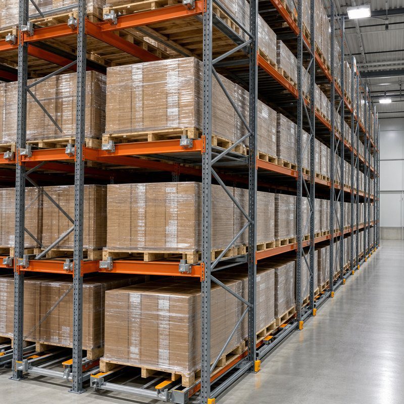 3-4 deep push-back pallet rack configuration