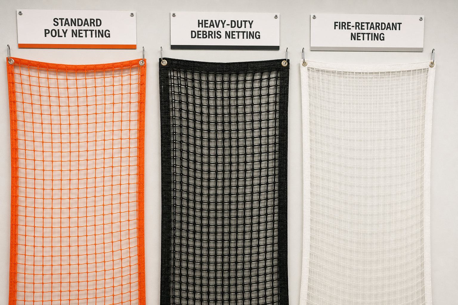 Different types of rack safety netting