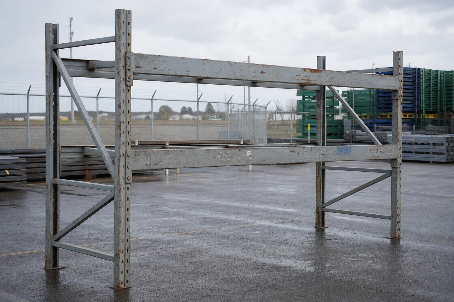 Used but functional pallet racking in warehouse