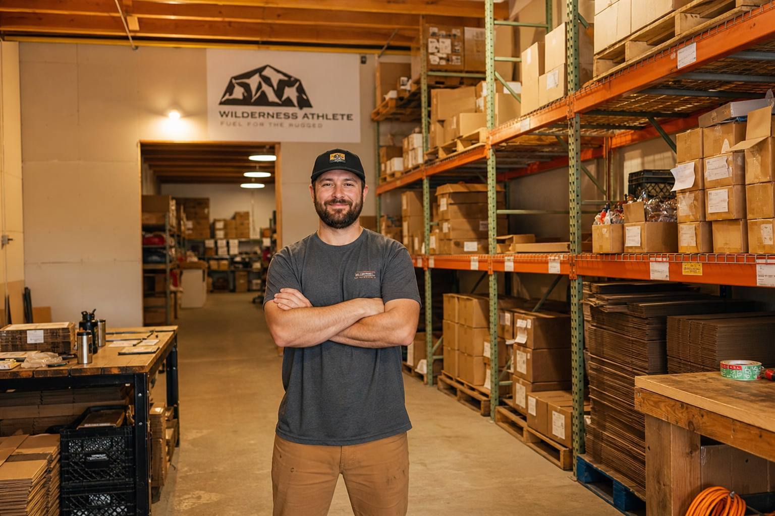 Startup warehouse using used pallet racking effectively