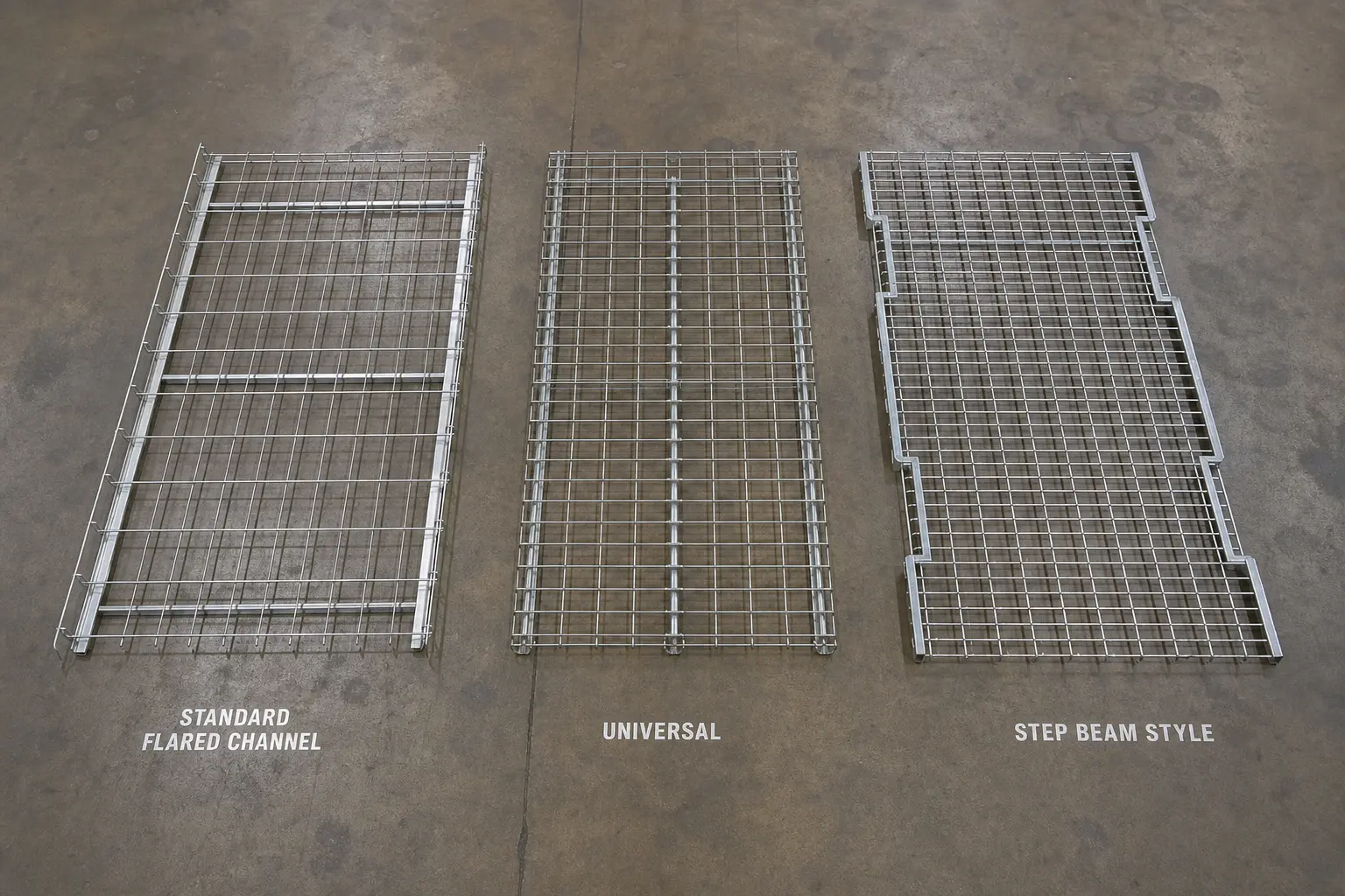 Different types of wire decking panels