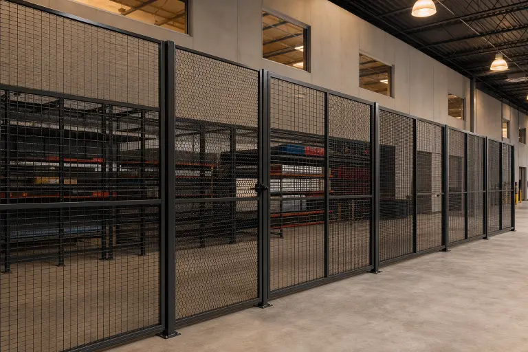 Comparison of wire mesh partition panel gauges, mesh patterns and infill styles