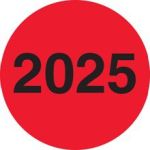 MH-USA 3" Circle - "2025" (Fluorescent Red) Year Labels